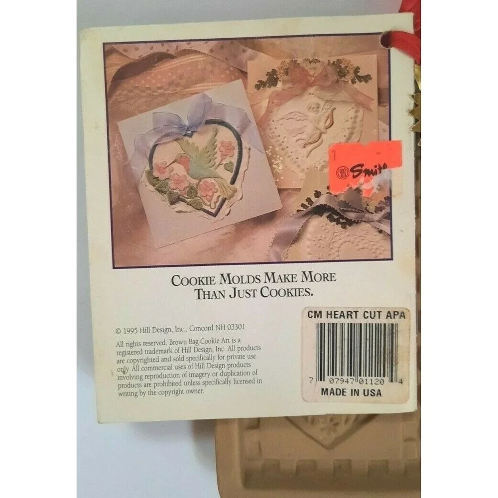 Vintage Brown Bag Cookie Art & Pampered Chef Stoneware Heart Cookie Mold Set